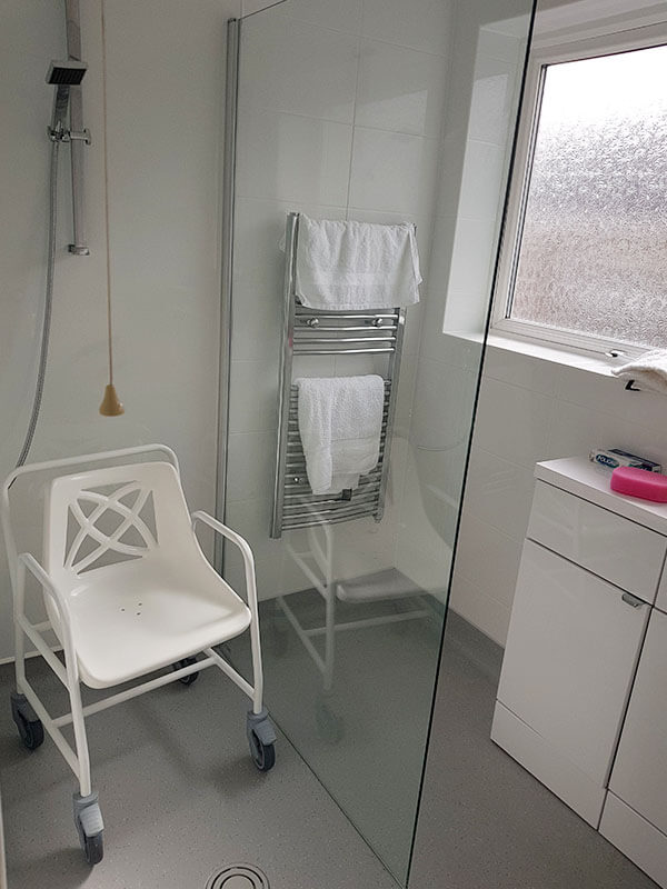 image of chair for the elderly in wetroom